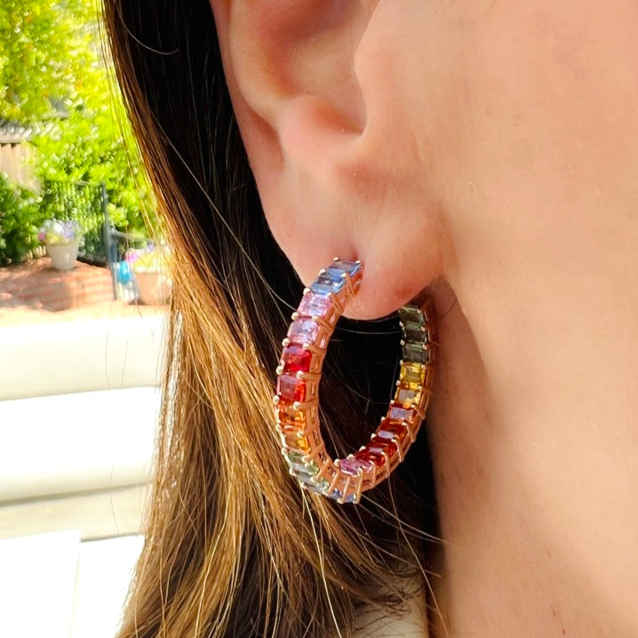 Pippa Twisted Colorblock Enamel Hoop Earrings Multi-Color Multi-Color –  INK+ALLOY, LLC